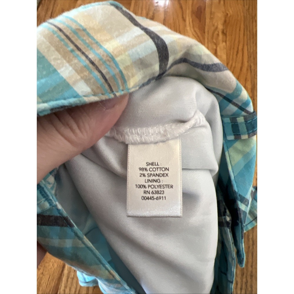 Christopher & Banks Blue Plaid‎ Cotton Blend Skort Womens 6 Pockets Golf Casual - Picture 6 of 8